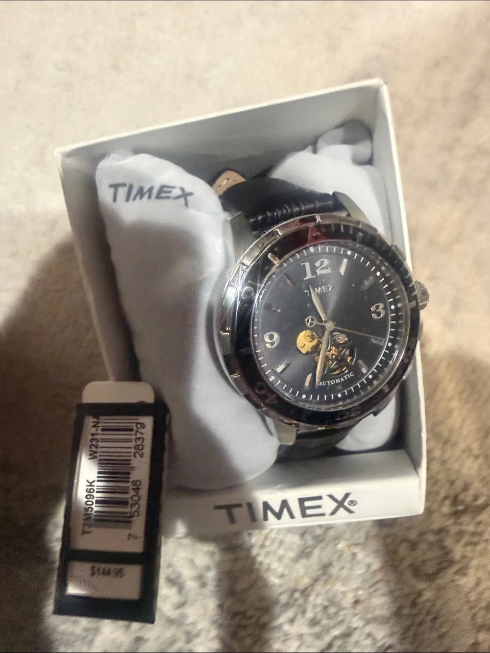 Timex Men's Black Automatic Skeleton Dial Watch